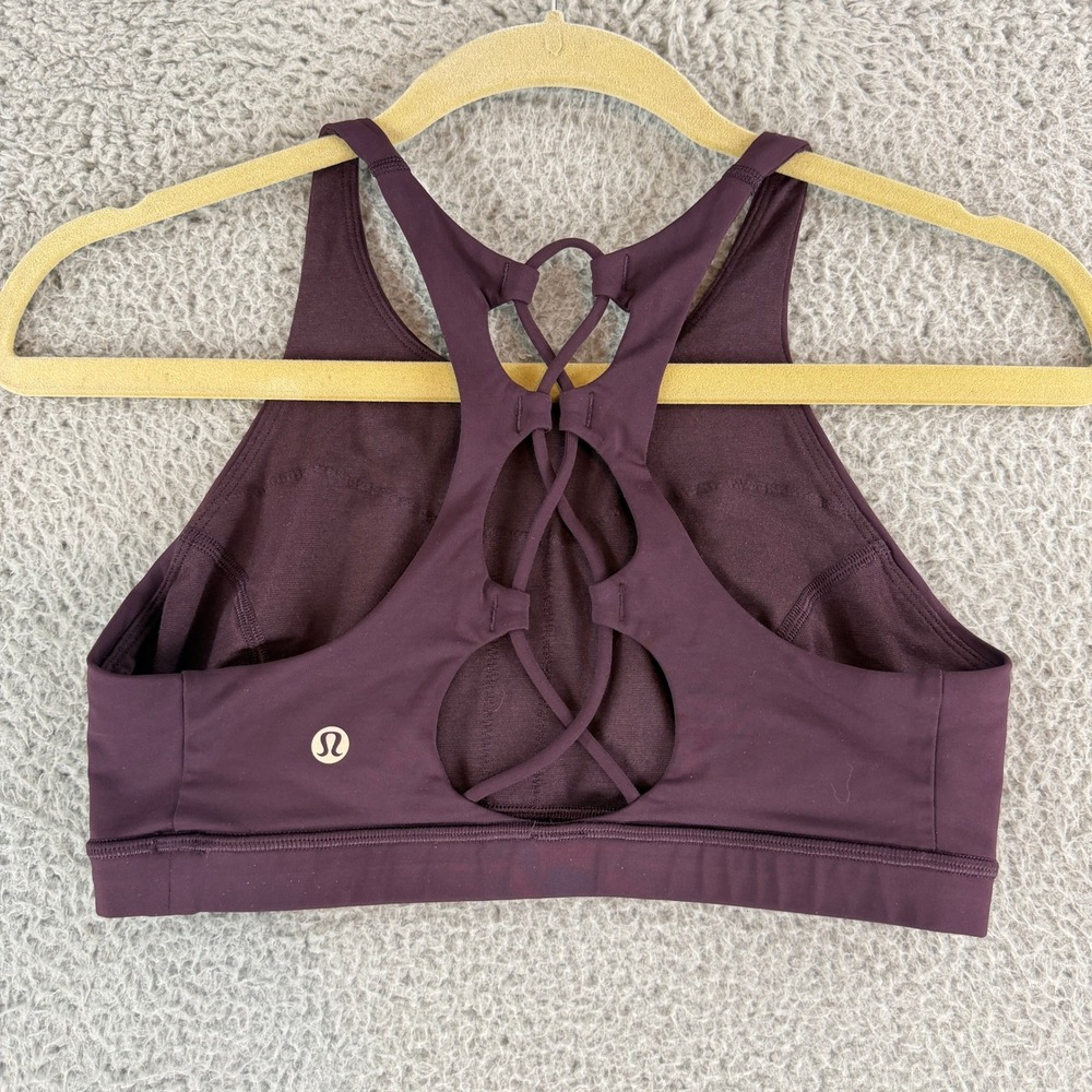 Lululemon Free To Be Serene Sports Bra Womens 6 Plum Purple High Neck Strappy - Picture 4 of 6